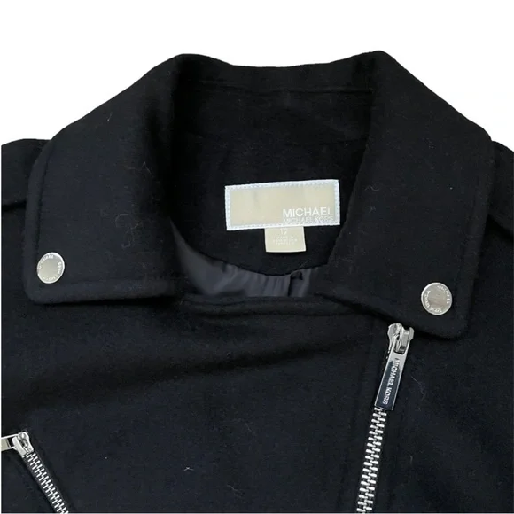 NWT Michael Kors Zipper Asymmetrical Wool Blend Large Long Coat (size 12)